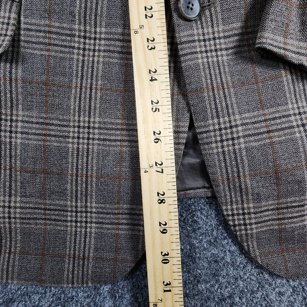 Joseph Abboud Sport Coat Mens 46R Brown Glen Plaid 2-Button Blazer Jacket